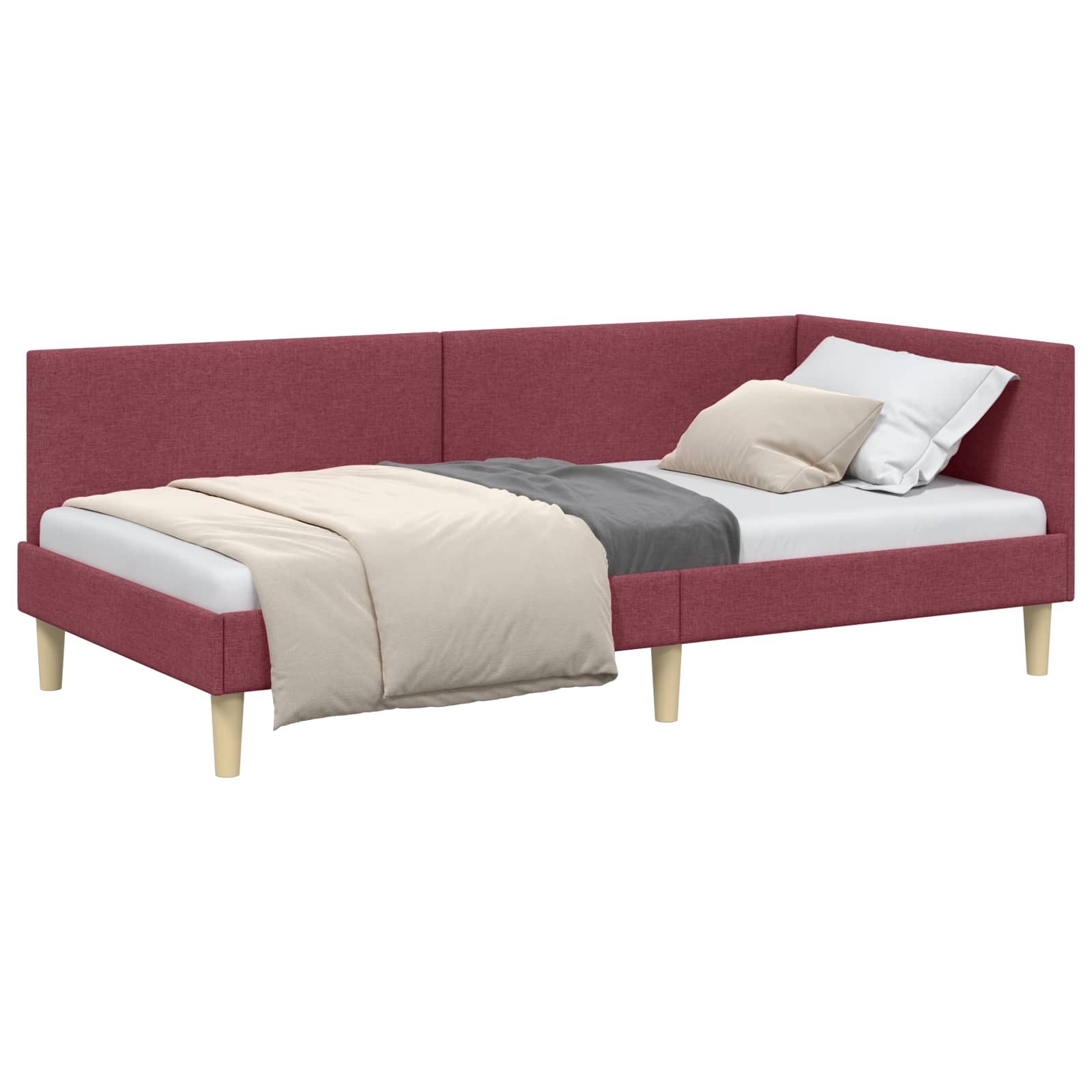 Hoekbedframe Wijnrood 80x200 cm - 24% Korting