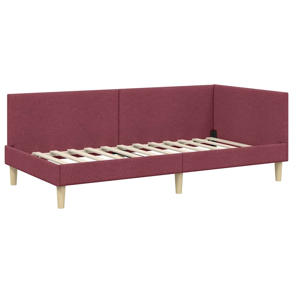 Hoekbedframe Wijnrood 80x200 cm - 24% Korting