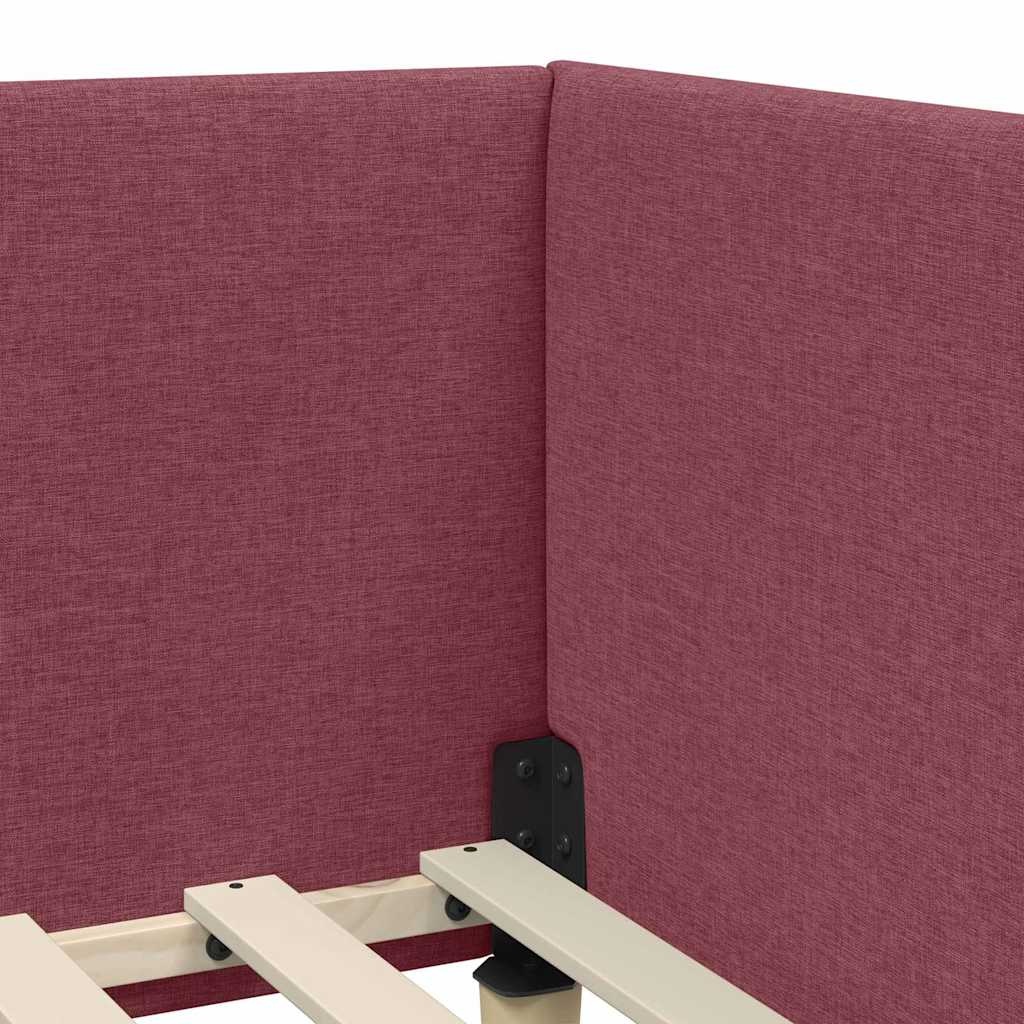Hoekbedframe Wijnrood 80x200 cm - 24% Korting
