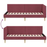 Hoekbedframe Wijnrood 80x200 cm - 24% Korting
