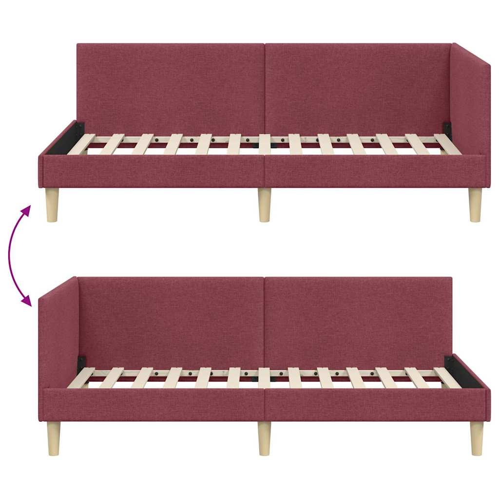 Hoekbedframe Wijnrood 80x200 cm - 24% Korting