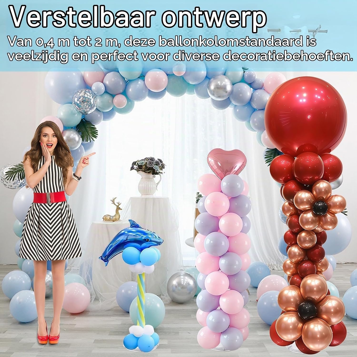 2x Verstelbare Ballon Kolom Standaard (2m) - Korting 28%