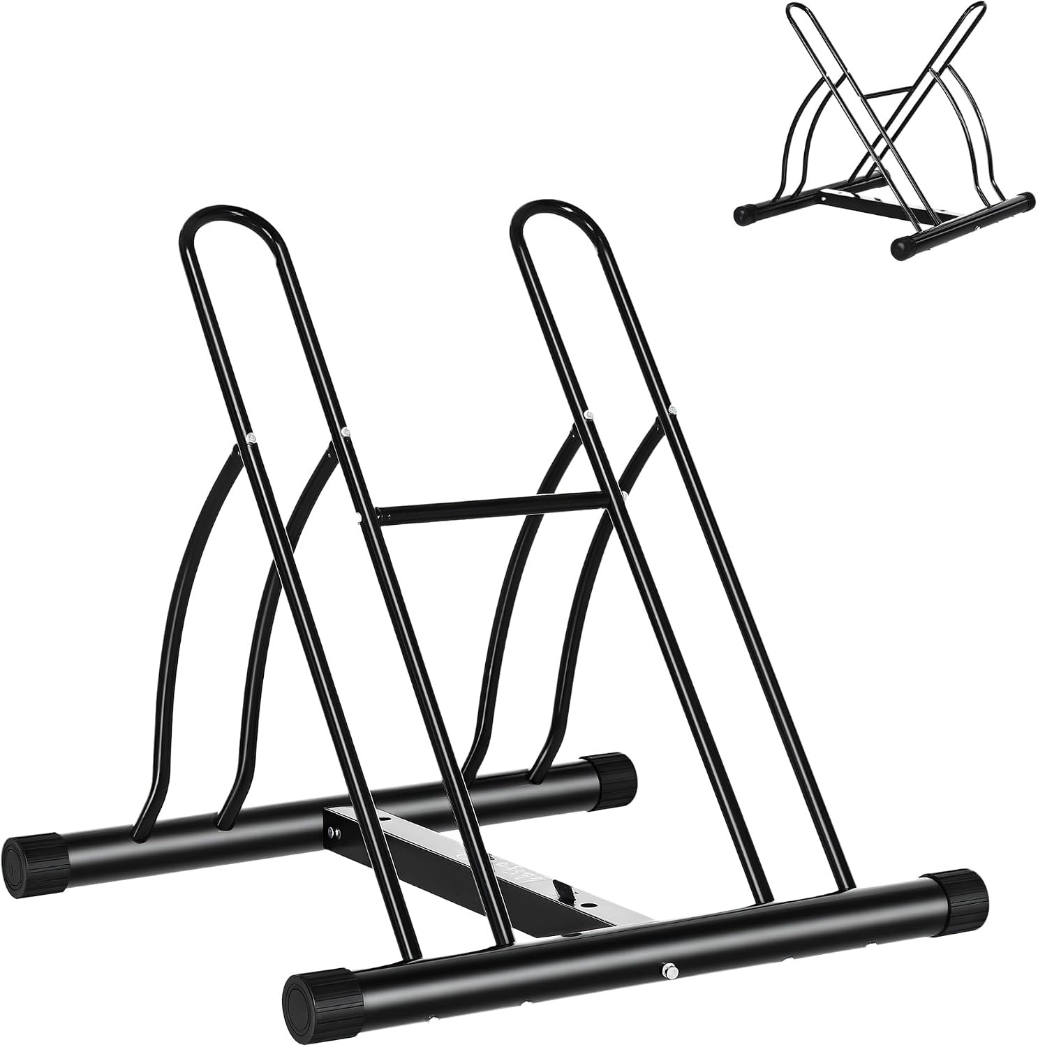 HOMCOM Fietsenrek voor 2 Fietsen - Modulair - Zwart - 23% Korting