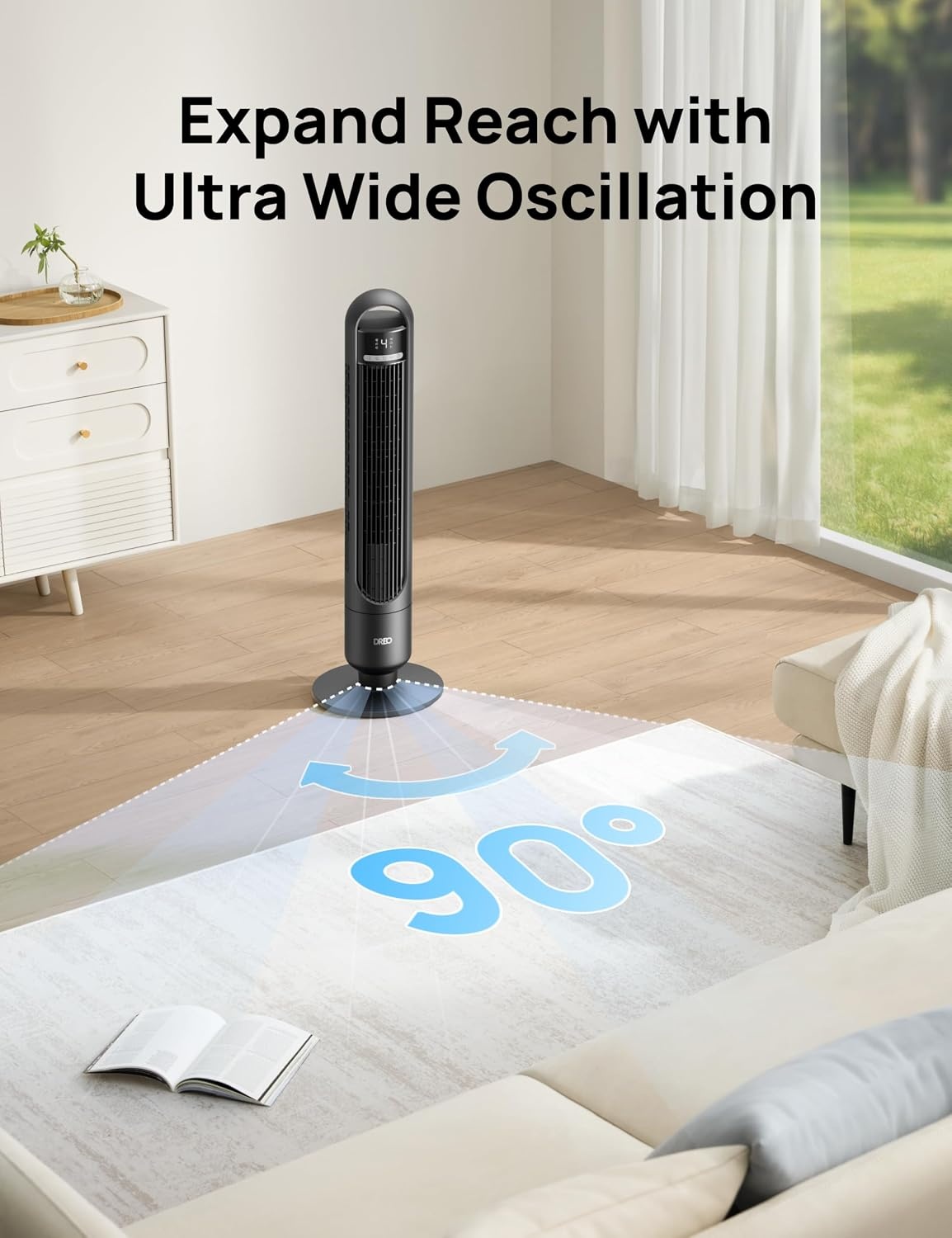 Dreo Torenventilator 91cm Zwart - 58% Korting!