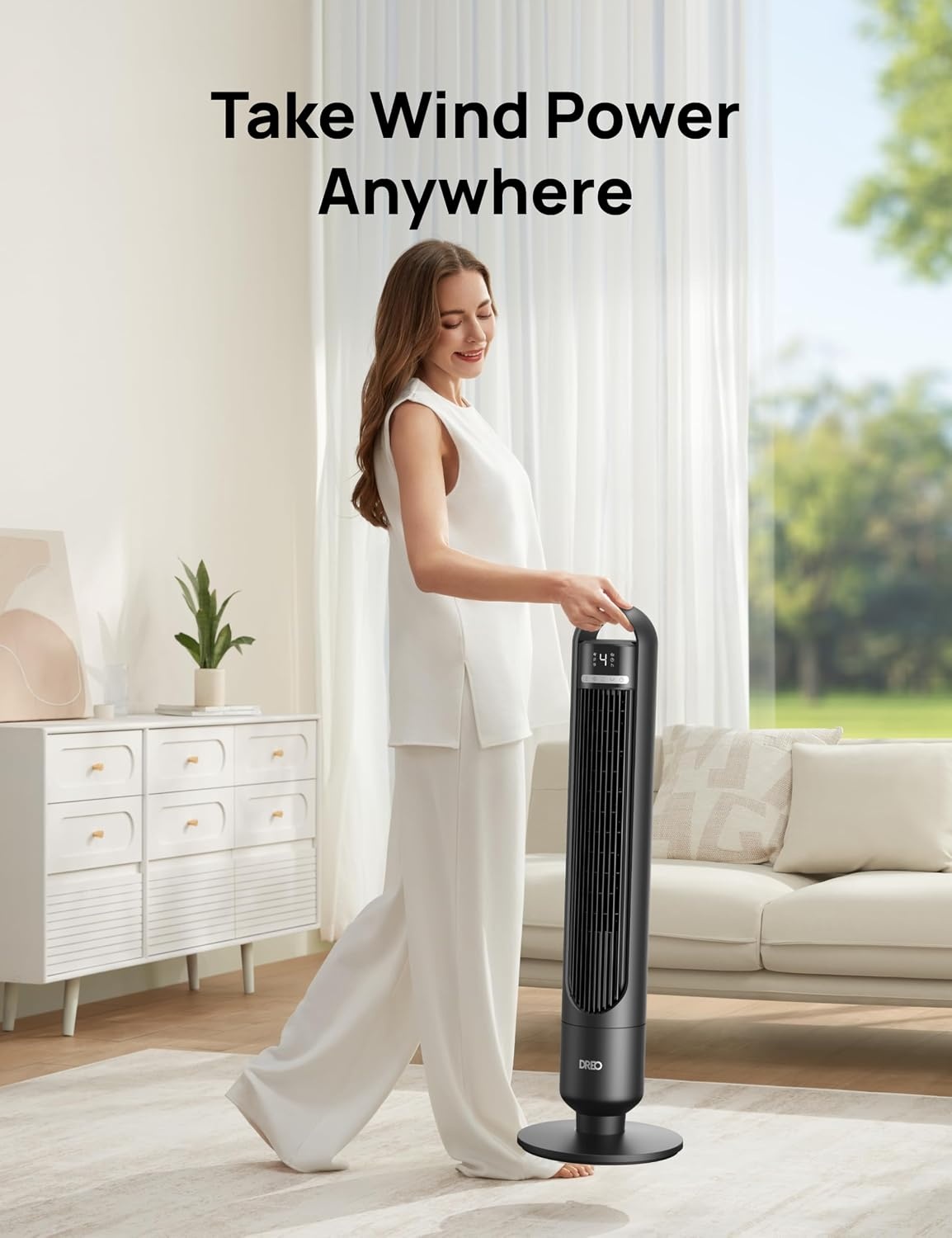 Dreo Torenventilator 91cm Zwart - 58% Korting!