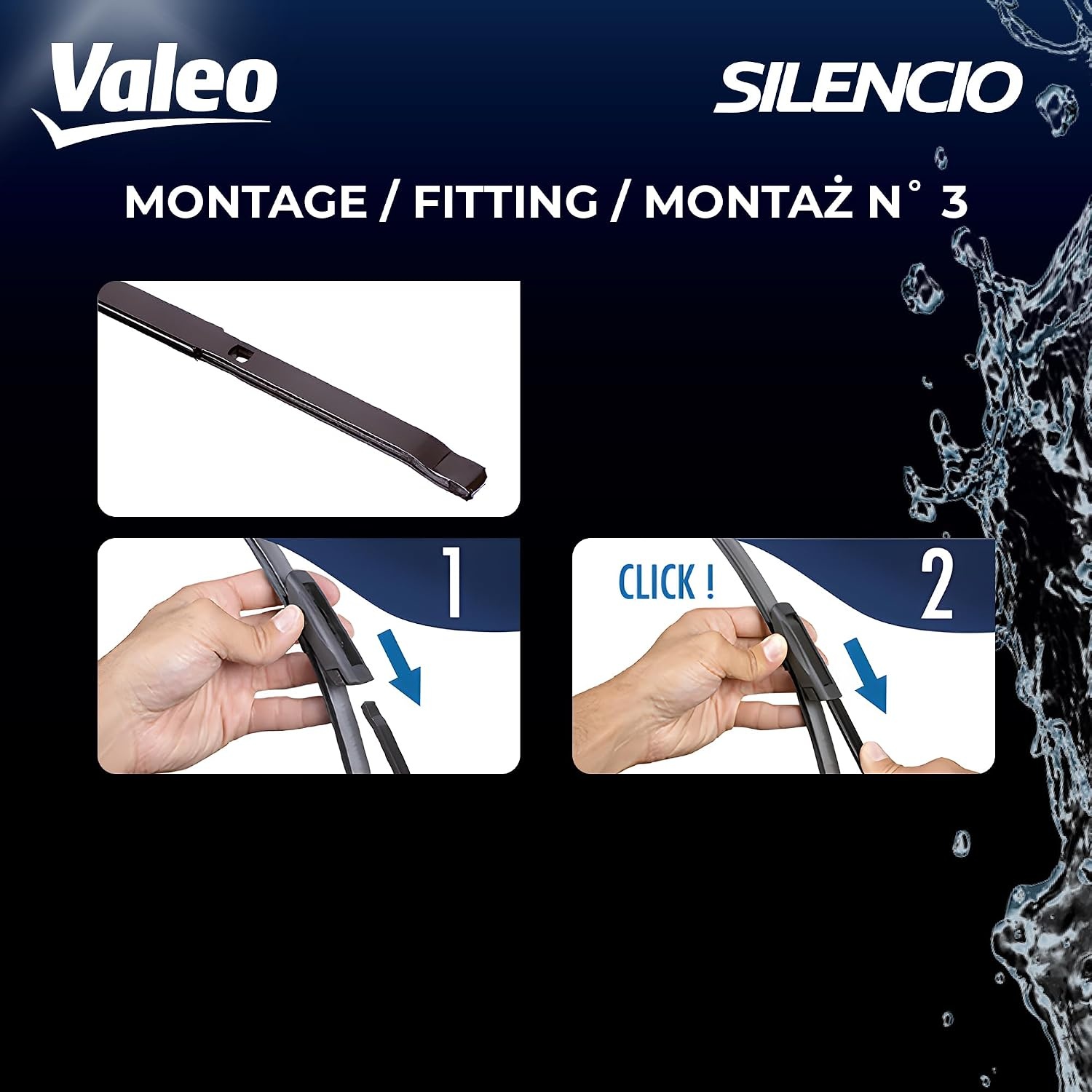 Valeo Silencio Ruitenwisserbladen (Set van 2) - 600mm/450mm - Zwart - Geschikt voor Diverse Auto's - 23% Korting