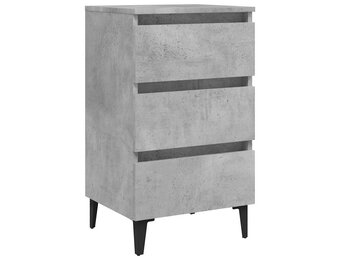 Nachtkastje Betongrijs - 40x35x69 cm met Metalen Poten