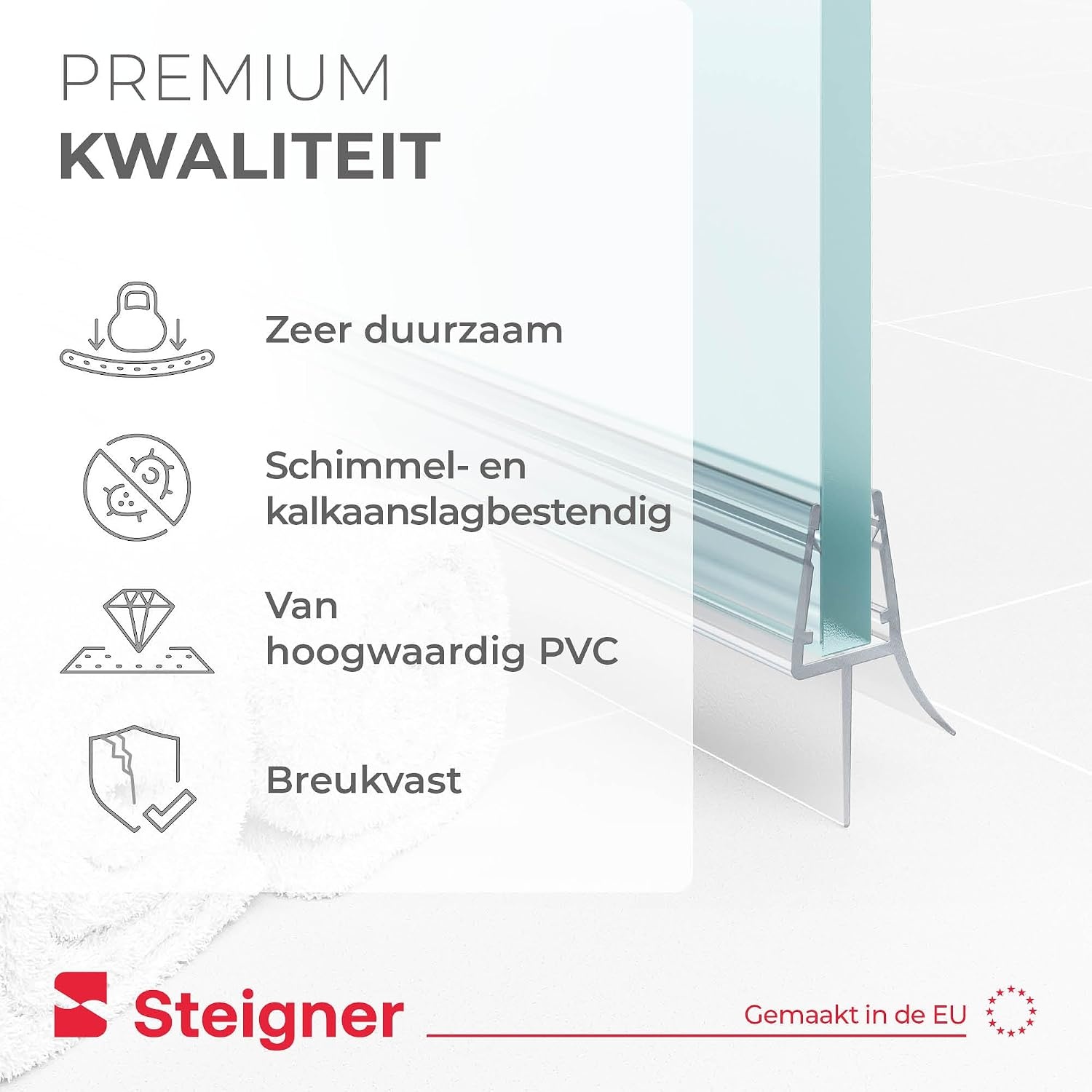 STEIGNER Douchestrip 90cm Transparant M 18% Korting