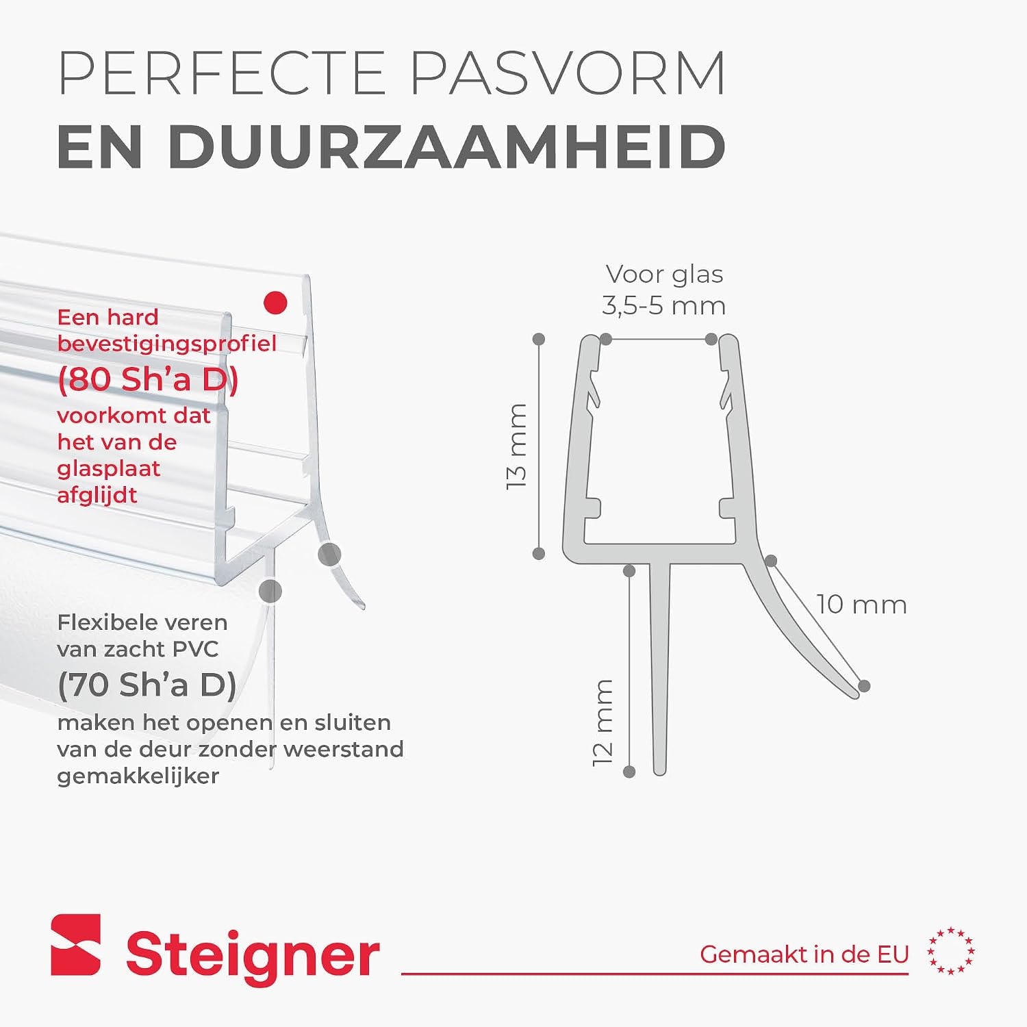 STEIGNER Douchestrip 90cm Transparant M 18% Korting