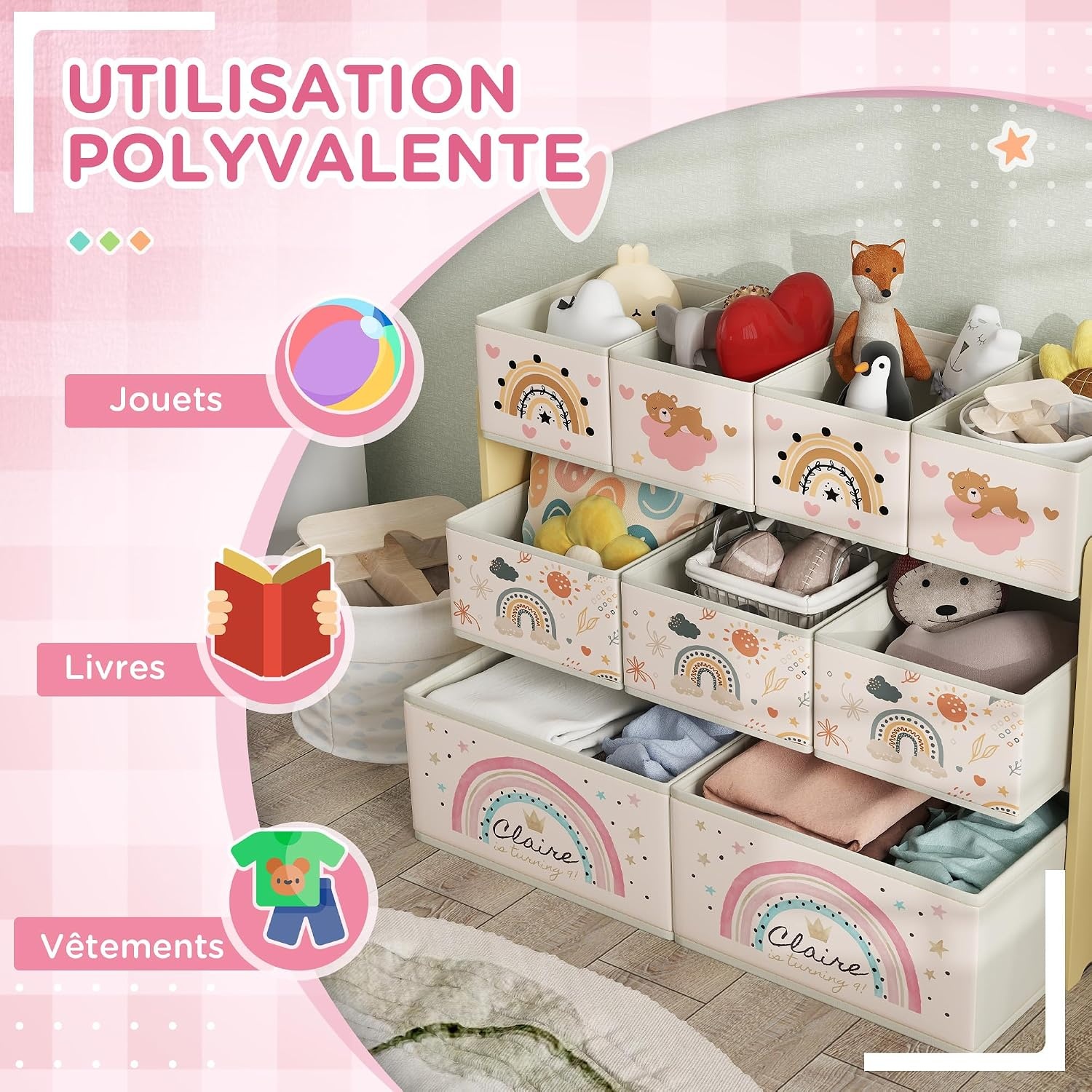 AIYAPLAY Kinder opbergrek Geel - 24% Korting!