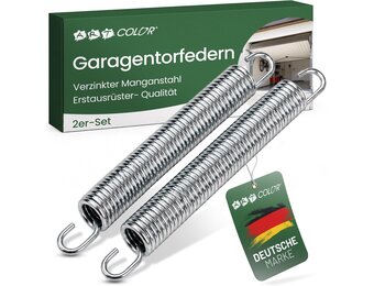 Garagedeurveren paar (2 stuks) universele trekveer - verkrijgbaar in 9 verschillende maten - verzinkte garagedeurveren van mangaanstaal (550x50x5mm / trekkracht: 130kg)