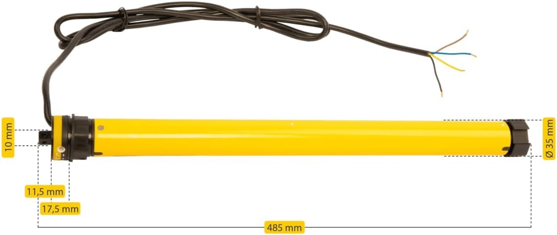 Schellenberg 20221 Rolluikmotor Action Mini voor 40 mm stalen buisassen, mechanische eindpositie-instelling, ideaal voor kunststof rolluiken tot 2 m² oppervlak, rolluikaandrijving - Maat Actie