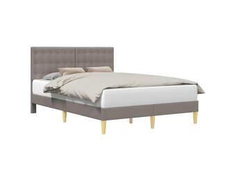 vidaXL Bedframe met hoofdeinde Taupe 120 x 190 cm Stof