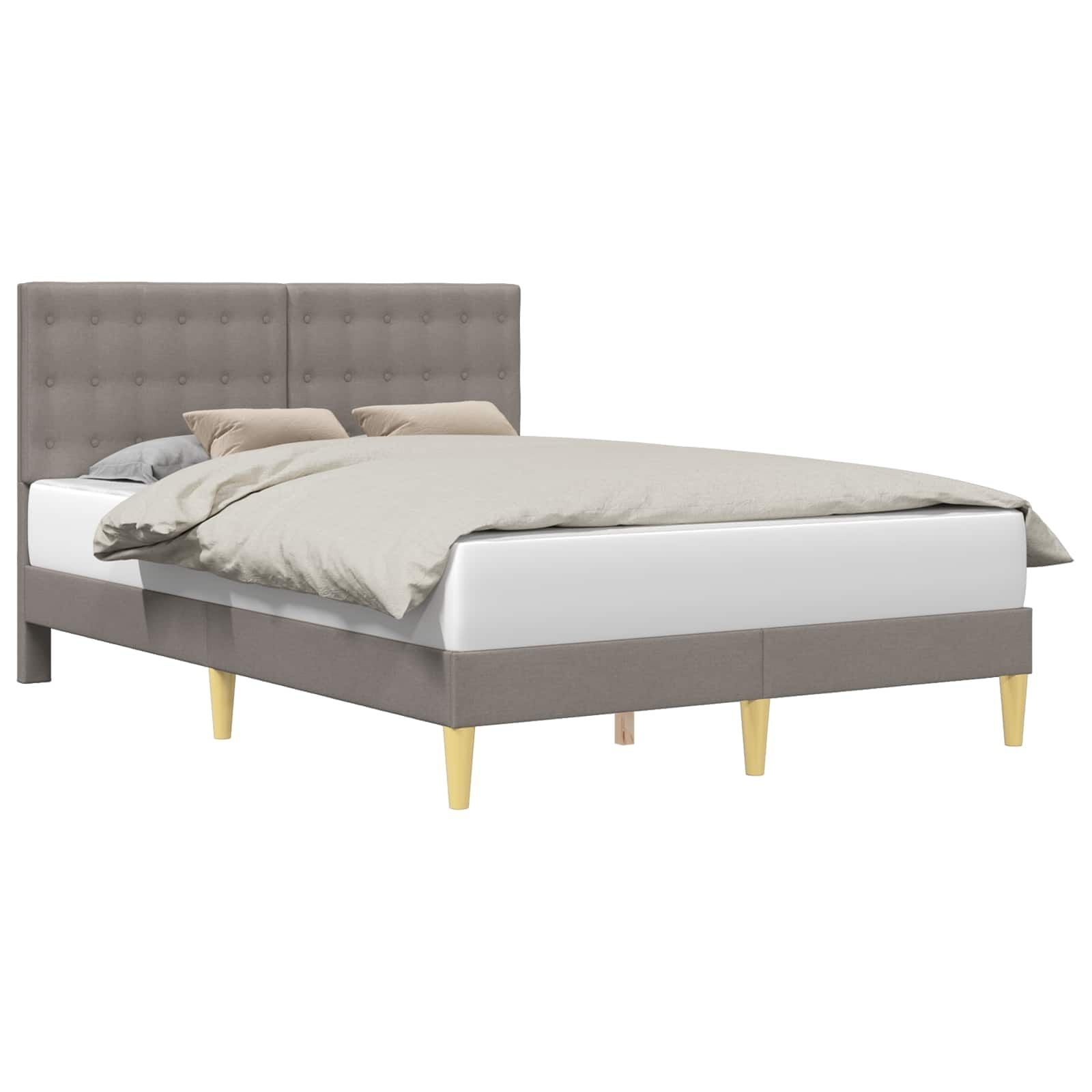 vidaXL Bedframe met hoofdeinde Taupe 120 x 190 cm Stof