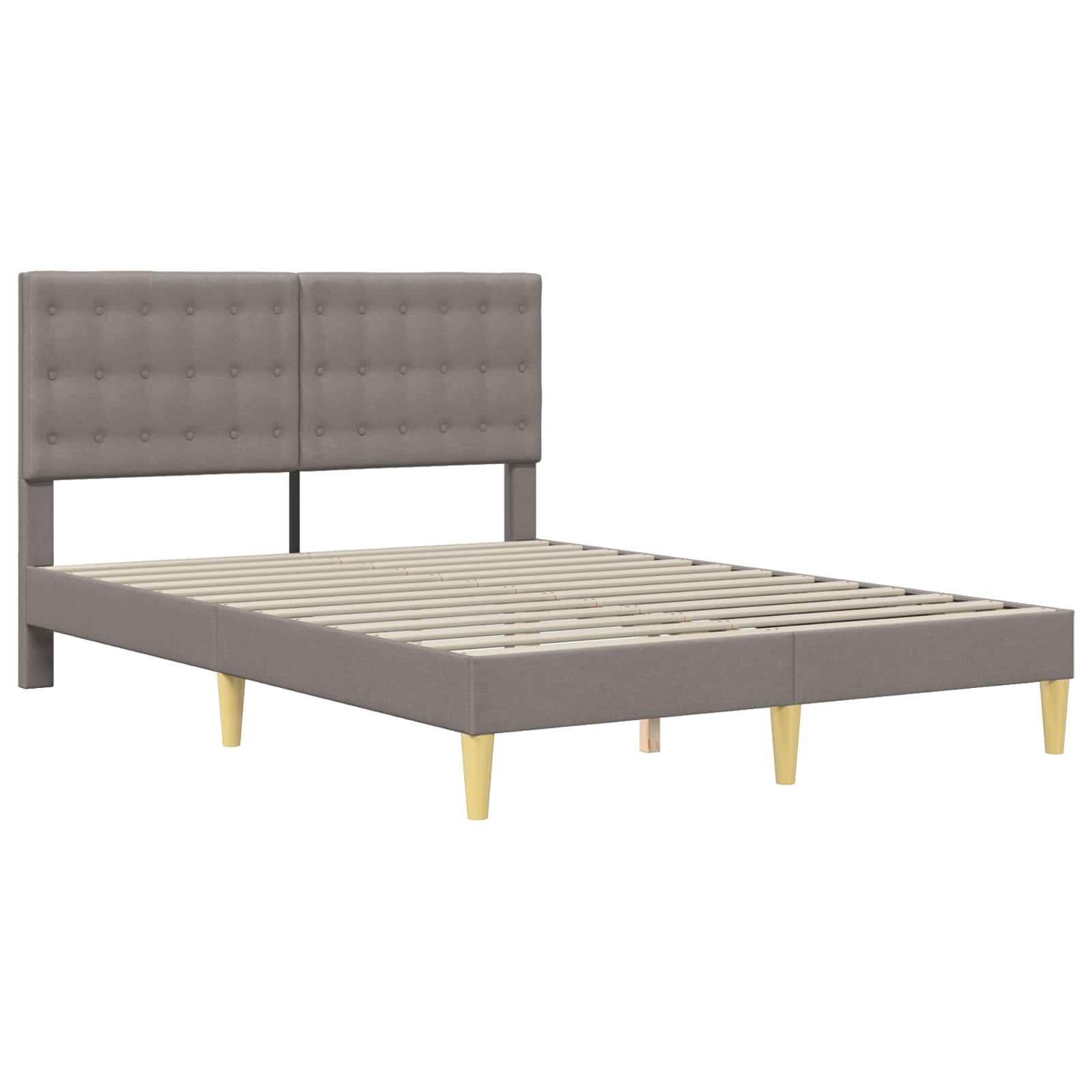vidaXL Bedframe met hoofdeinde Taupe 120 x 190 cm Stof