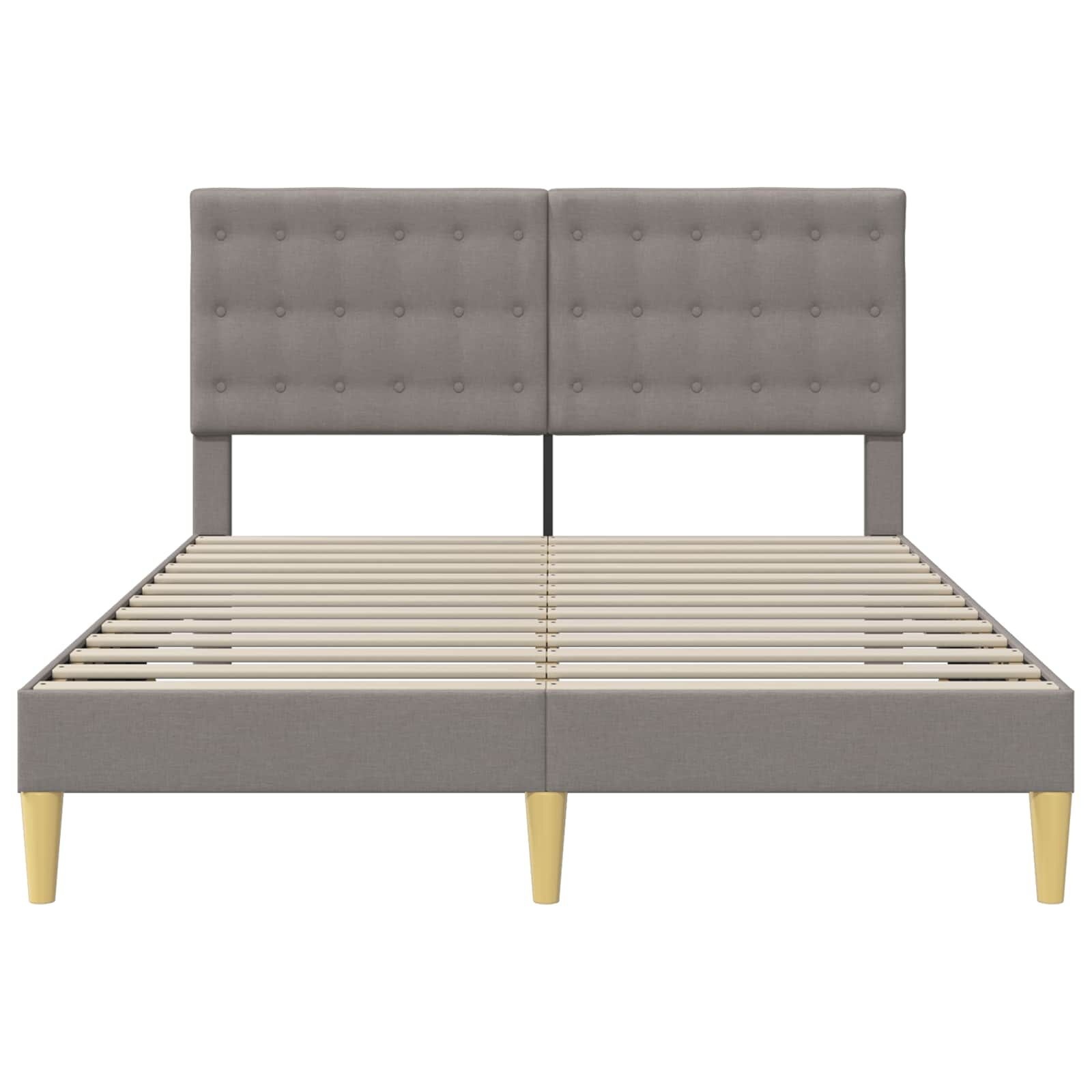 vidaXL Bedframe met hoofdeinde Taupe 120 x 190 cm Stof