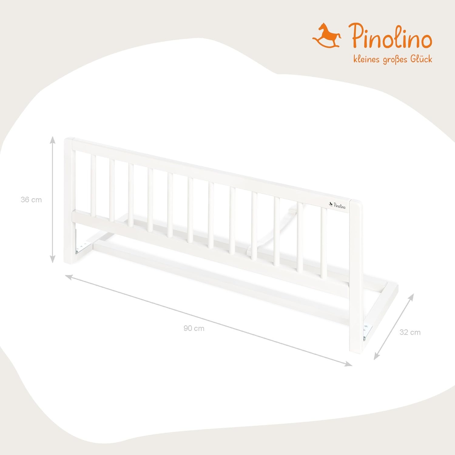 Bedhek 90 cm Wit | Massief Beukenhout | 24% Korting