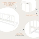 Bedhek 90 cm Wit | Massief Beukenhout | 24% Korting