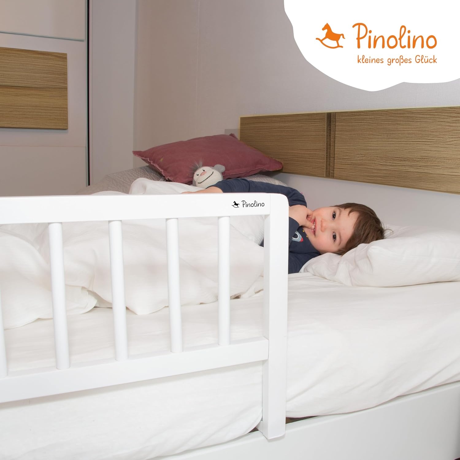 Bedhek 90 cm Wit | Massief Beukenhout | 24% Korting