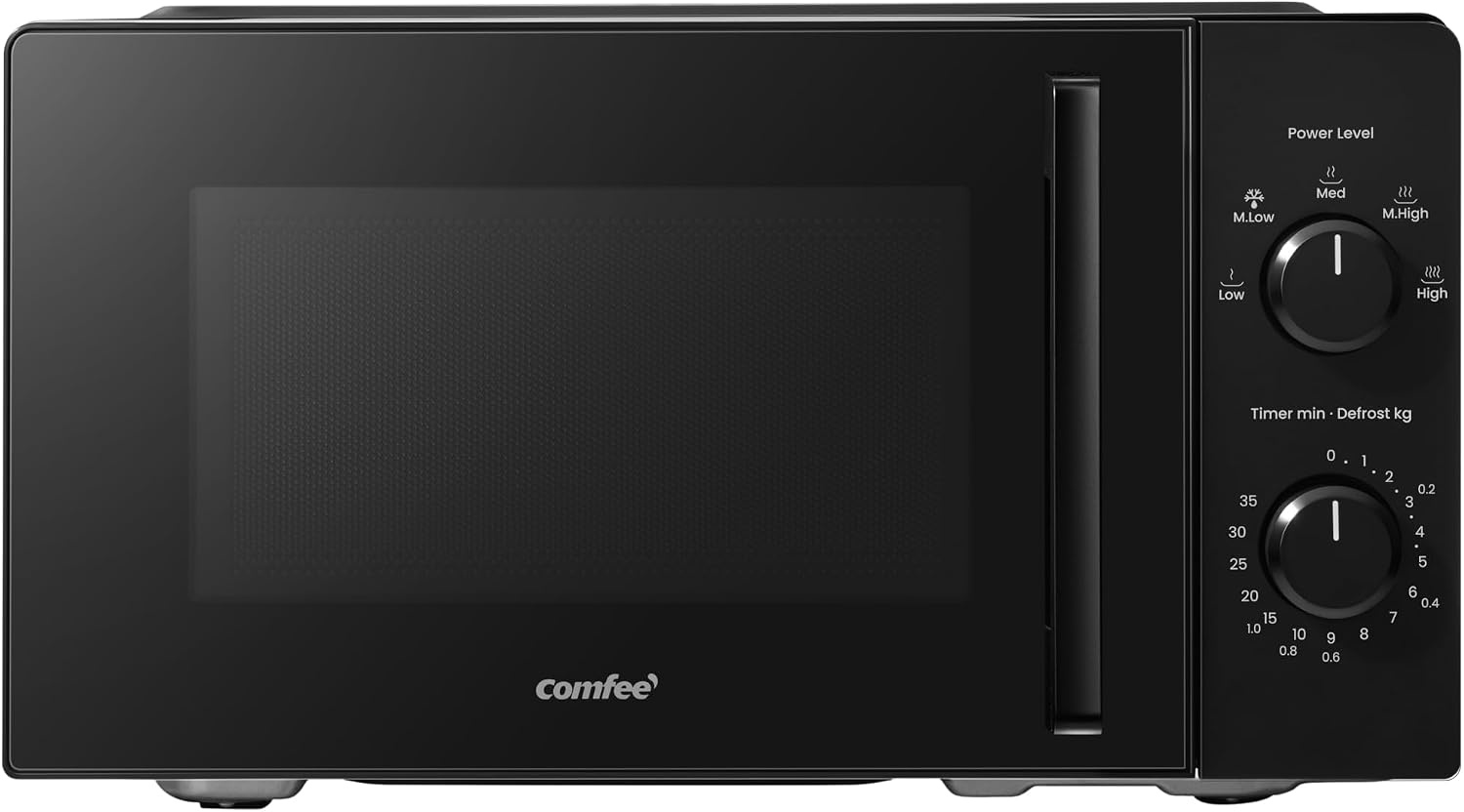 Compacte Zwarte Magnetron 20L - 700W met 5 Vermogensstanden & Ontdooifunctie