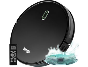 Robotstofzuiger met dweilfunctie - 1600 Pa - Zwart (25% korting)