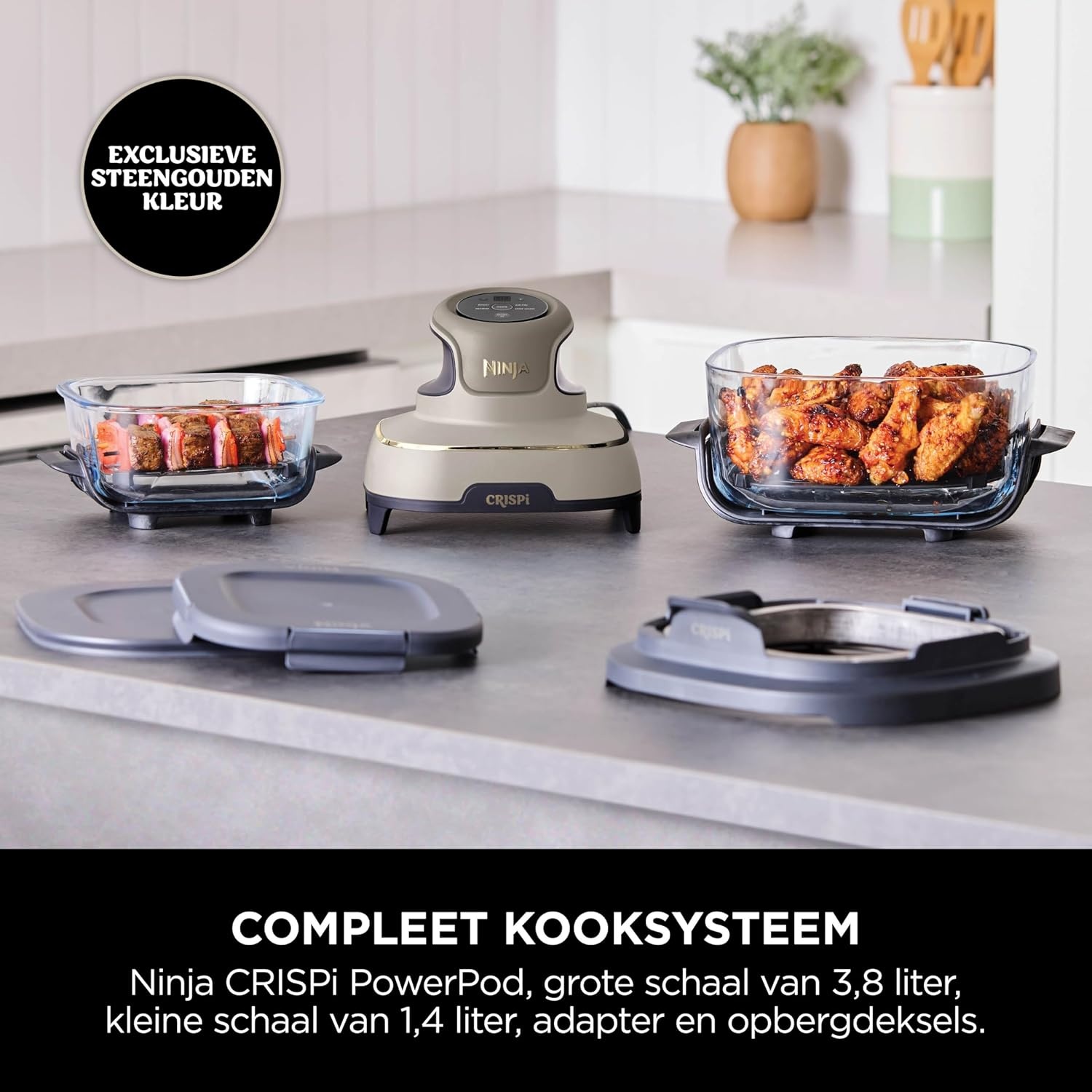 Heteluchtfriteuse CRISPi 3,8L Stone Gold 1700W 4-in-1 (25% Korting)