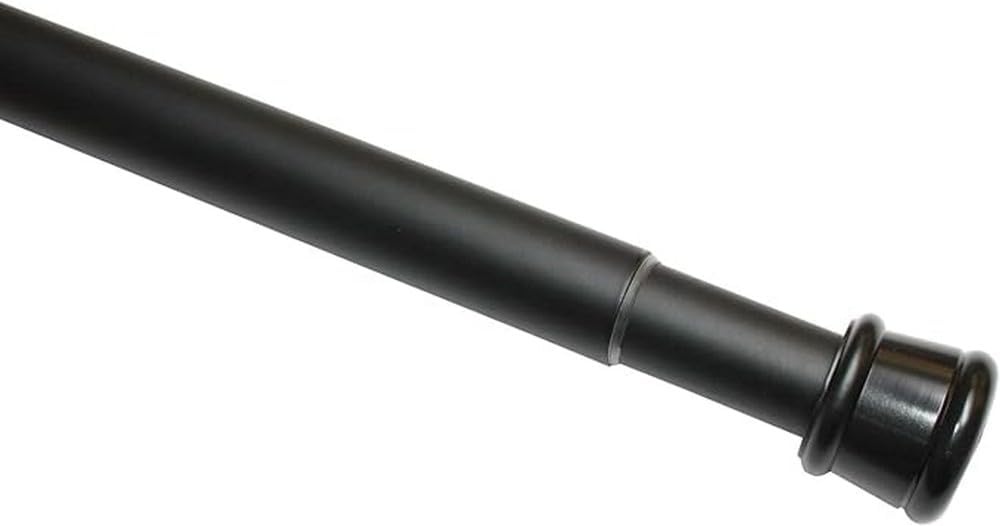 Uitschuifbare Spanstang Matzwart 130-220 cm - Gordijnen Zonder Boren