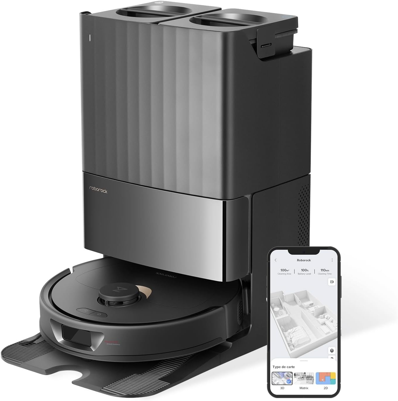 Robotstofzuiger Qrevo met Dweilfunctie - 5500 Pa - Zwart - 50% Korting