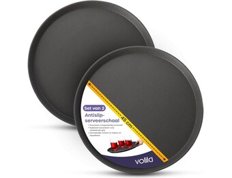 Antislip Dienblad Rond Zwart (Set van 2) - 45cm - 47% Korting