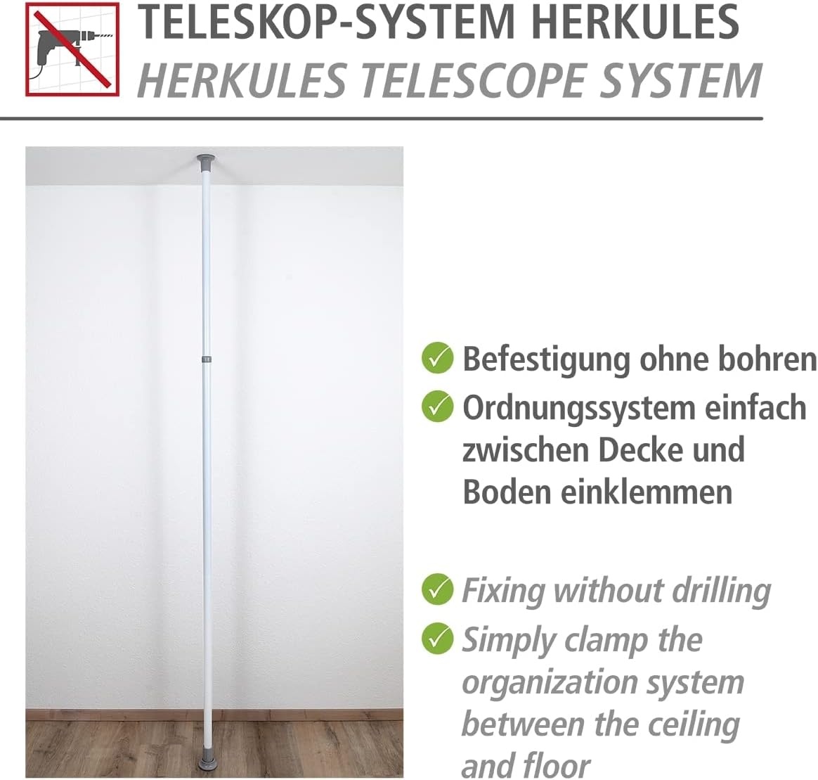Verstelbare Telescoopstang 165-300 cm - Kledingkast Systeem (23% Korting)