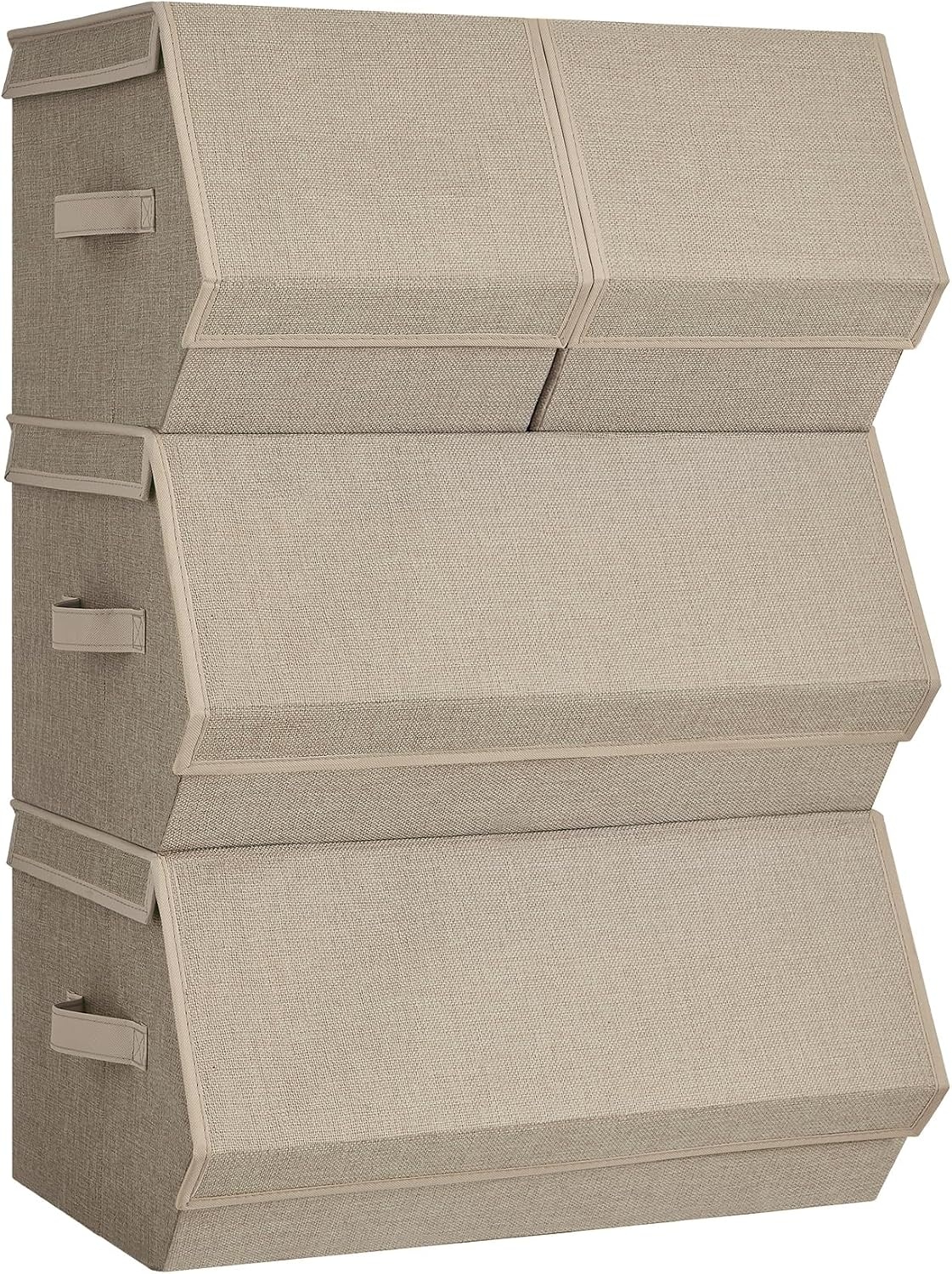 Opbergdozen Set van 4 - Stapelbaar & Opvouwbaar - Zwart (24% Korting)