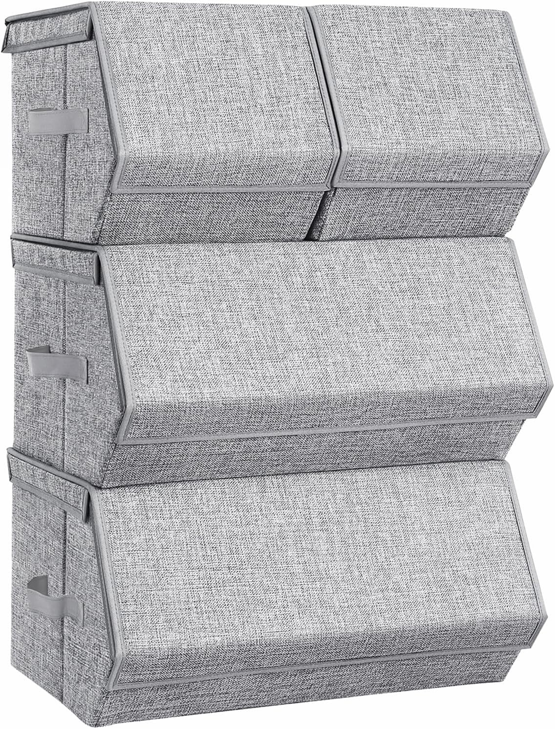 Opbergdozen Set van 4 - Stapelbaar & Opvouwbaar - Zwart (24% Korting)
