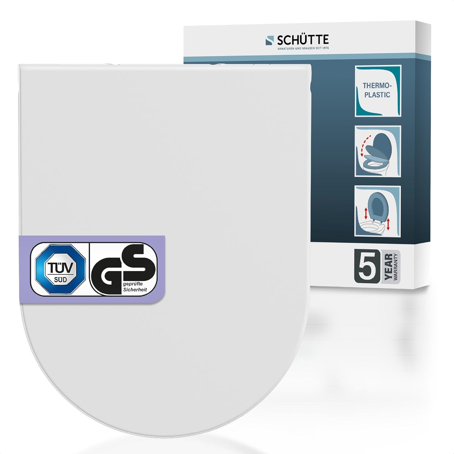Schütte D-vorm WC-bril met softclose wit 46,3 x 36,3 cm