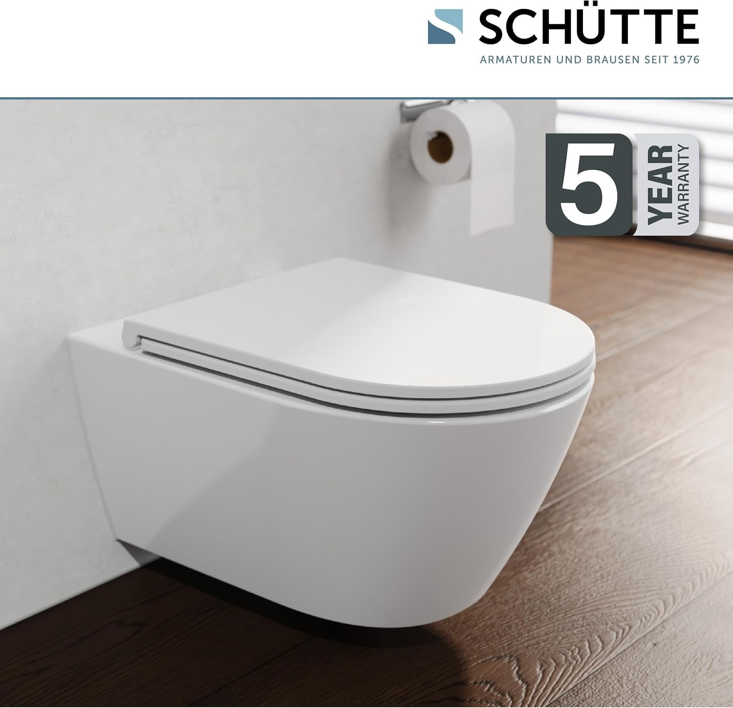 Schütte D-vorm WC-bril met softclose wit 46,3 x 36,3 cm