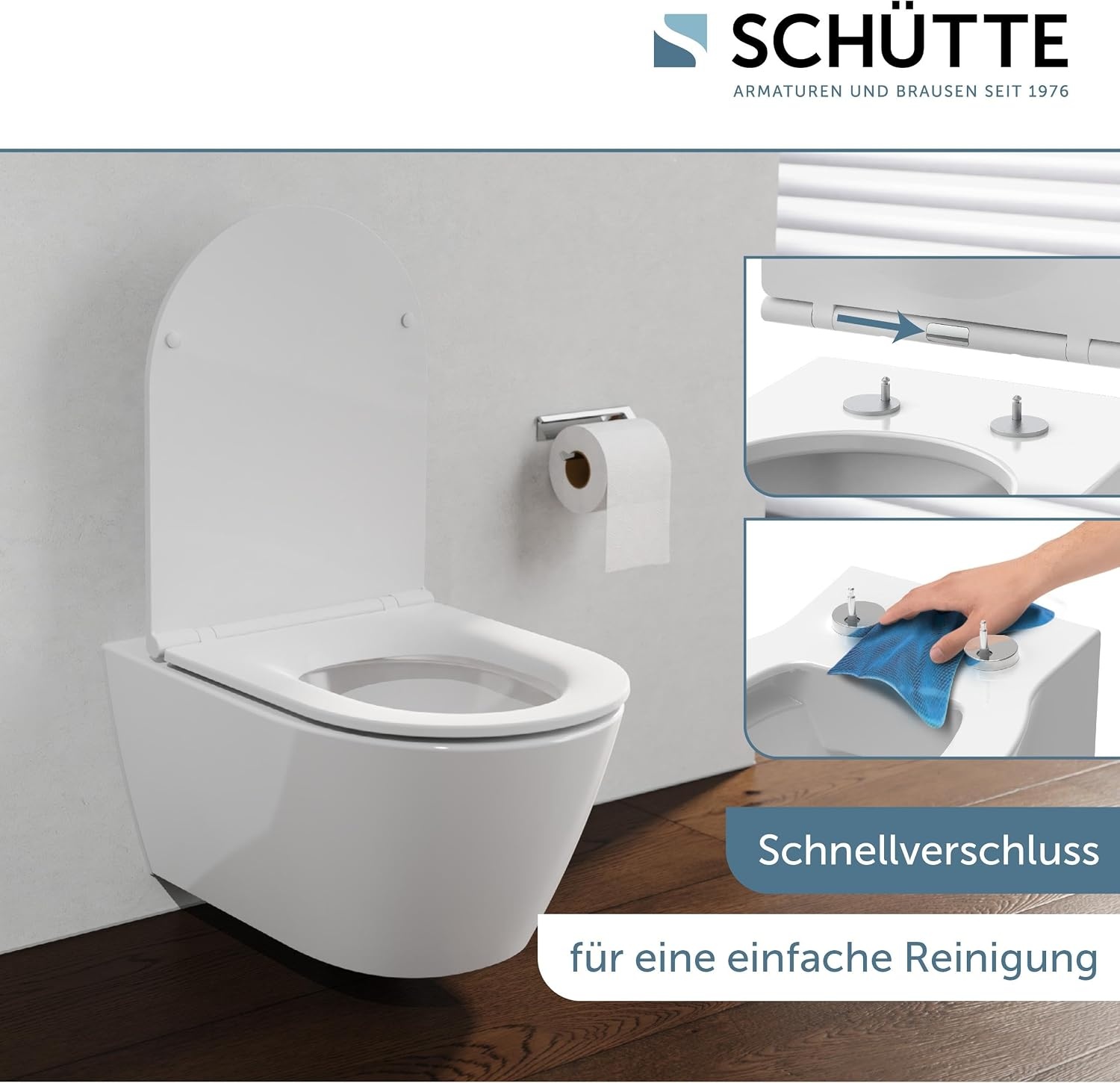 Schütte D-vorm WC-bril met softclose wit 46,3 x 36,3 cm