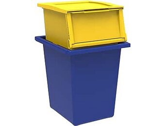 Set 2 Recyclingbakken 25L + 30L Geel/Blauw - 24% Korting