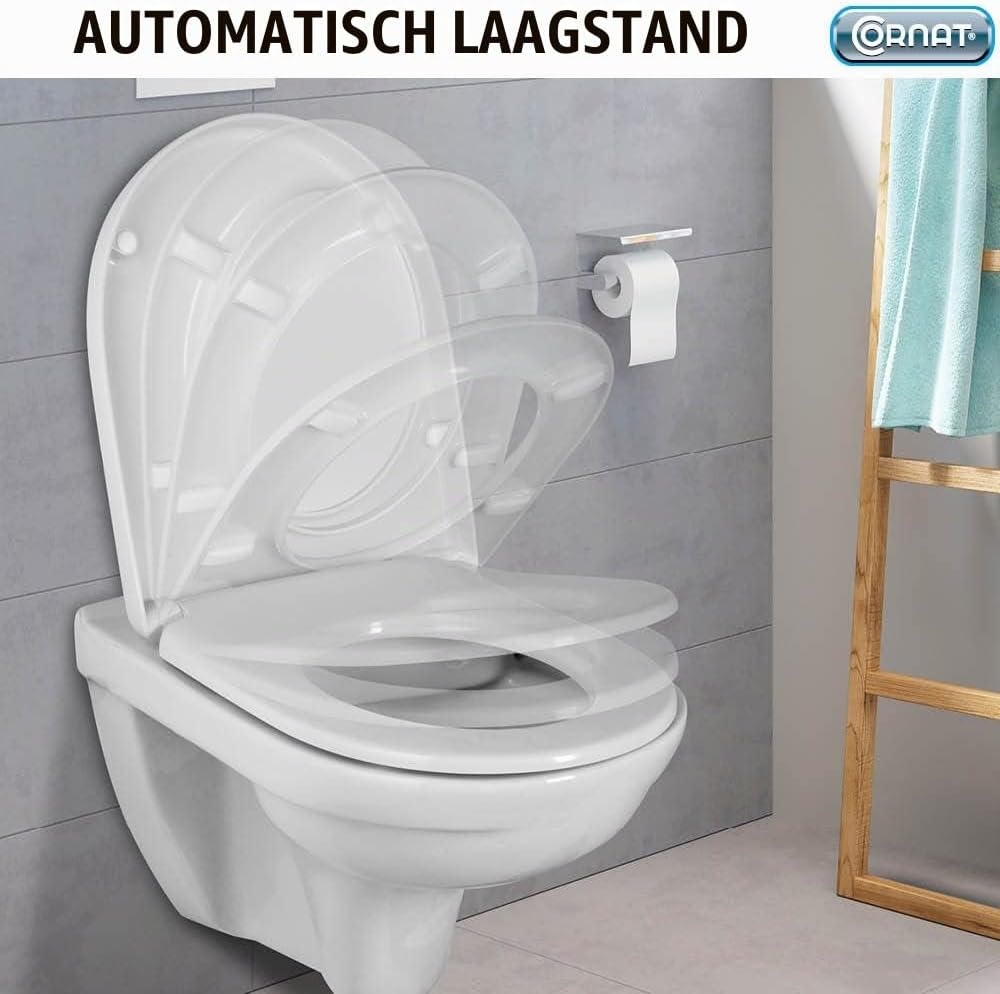 Cornat Premium 8 KSPREMSC800 Ergonomisch Ontwerp Duroplast Easy Care Quick Up & Clean Soft Close-functie Comfortabel inbouwmechanisme Zitting/WC-deksel