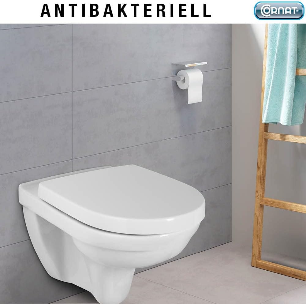 Cornat Premium 8 KSPREMSC800 Ergonomisch Ontwerp Duroplast Easy Care Quick Up & Clean Soft Close-functie Comfortabel inbouwmechanisme Zitting/WC-deksel