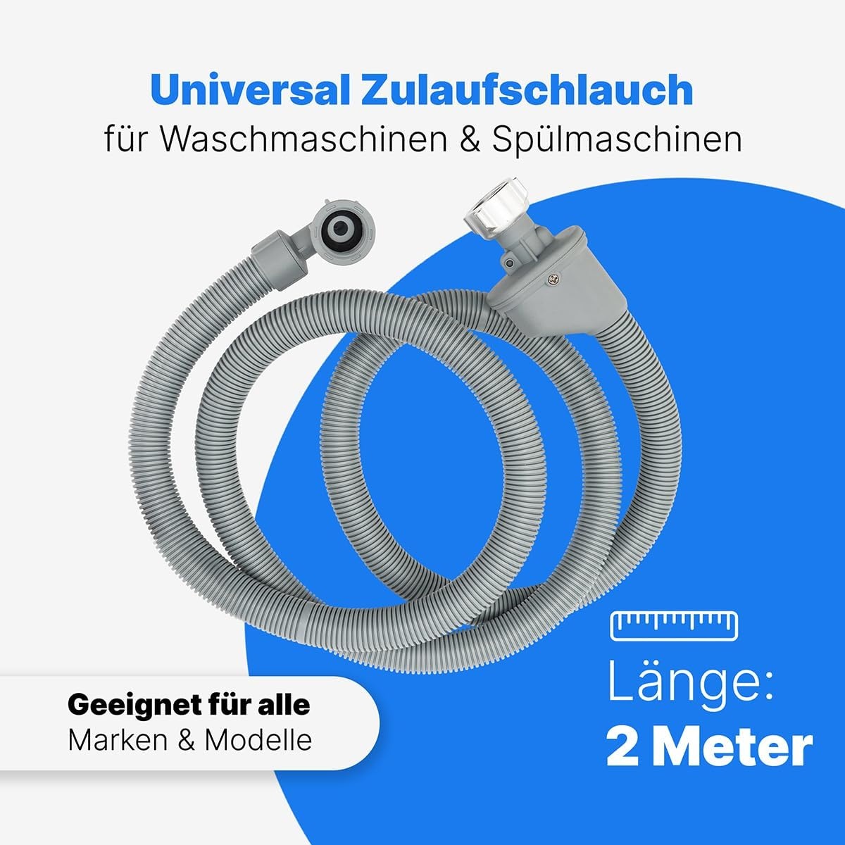 Aquastop Waterslang Wasmachine/Vaatwasser - 2m - 3/4" - Gebogen Connector | 22% Korting