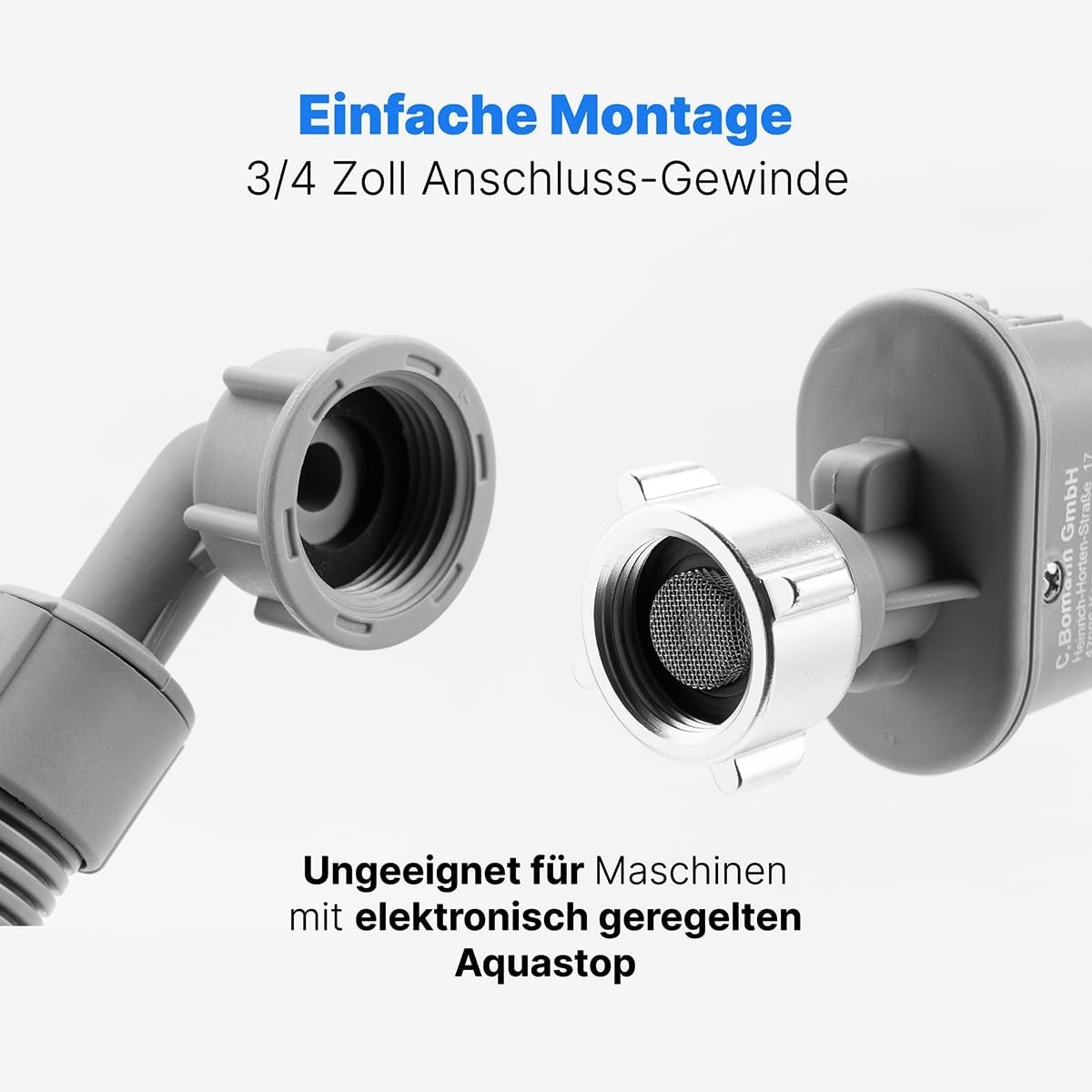 Aquastop Waterslang Wasmachine/Vaatwasser - 2m - 3/4" - Gebogen Connector | 22% Korting