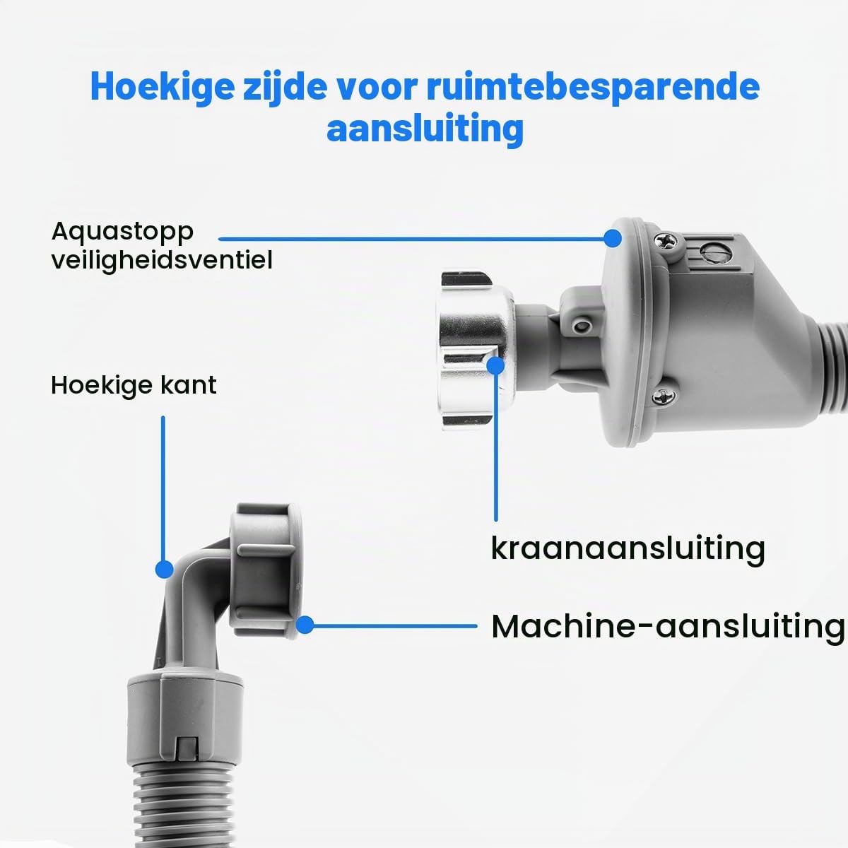 Aquastop Waterslang Wasmachine/Vaatwasser - 2m - 3/4" - Gebogen Connector | 22% Korting
