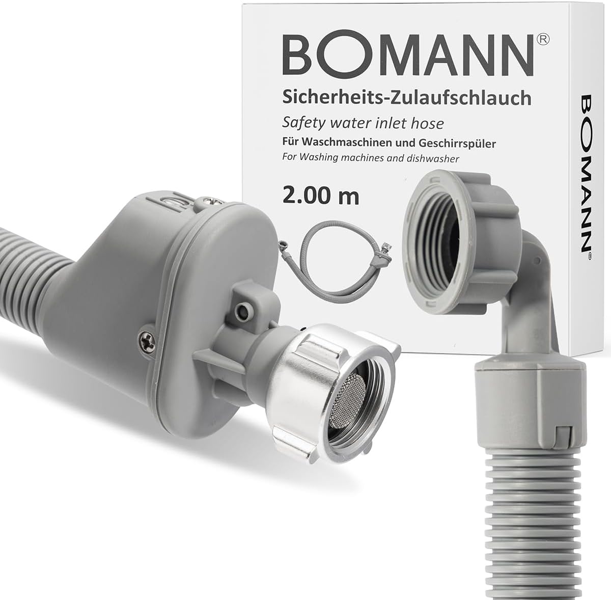 Aquastop Waterslang Wasmachine/Vaatwasser - 2m - 3/4" - Gebogen Connector | 22% Korting