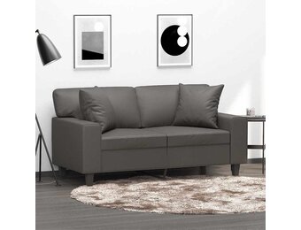 2 Grijze Kunstleren Sierkussens 40x40 cm - 22% Korting!
