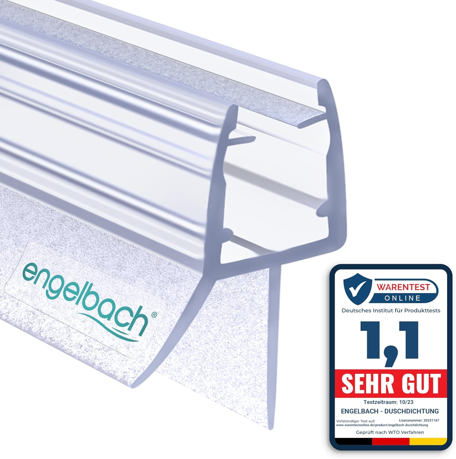 Engelbach Douchedeurstrip - 100 cm - Voor 5-8 mm Glas - Transparant