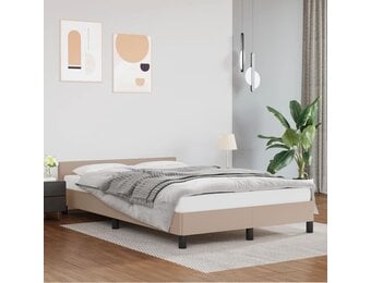vidaXL Bedframe zonder matras 120x190 cm kunstleer cappuccinokleurig