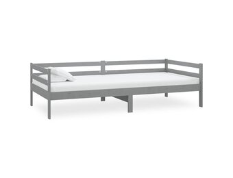 vidaXL Slaapbank massief grenenhout grijs 90x200 cm