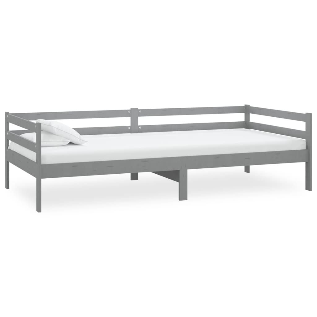 vidaXL Slaapbank massief grenenhout grijs 90x200 cm