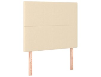 vidaXL Hoofdbord crème 90x5x118/128 cm stof