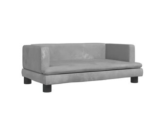 vidaXL Kinderbank 80x45x30 cm fluweel lichtgrijs