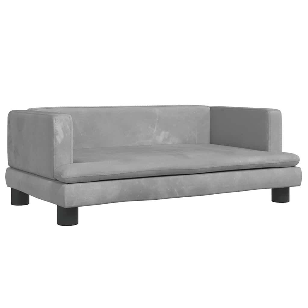 vidaXL Kinderbank 80x45x30 cm fluweel lichtgrijs